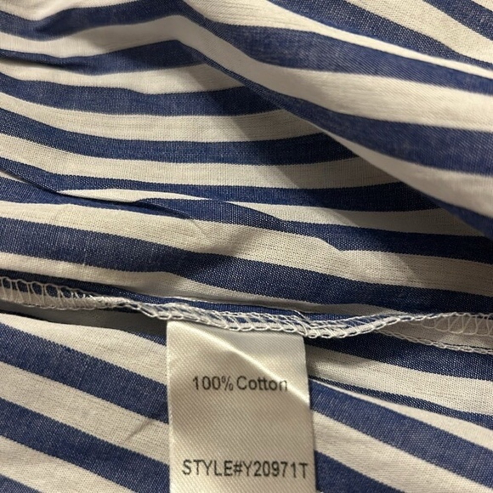 Blue and White Stripe Sleeveless Cotton Poplin Kenzo Dress
POMANDER PLACE - Picture 7 of 9